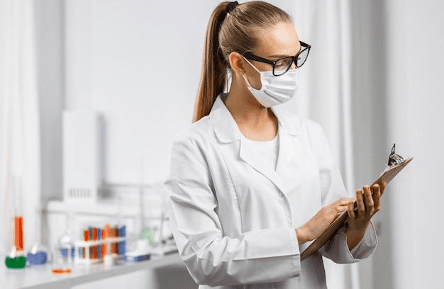 A female researcher